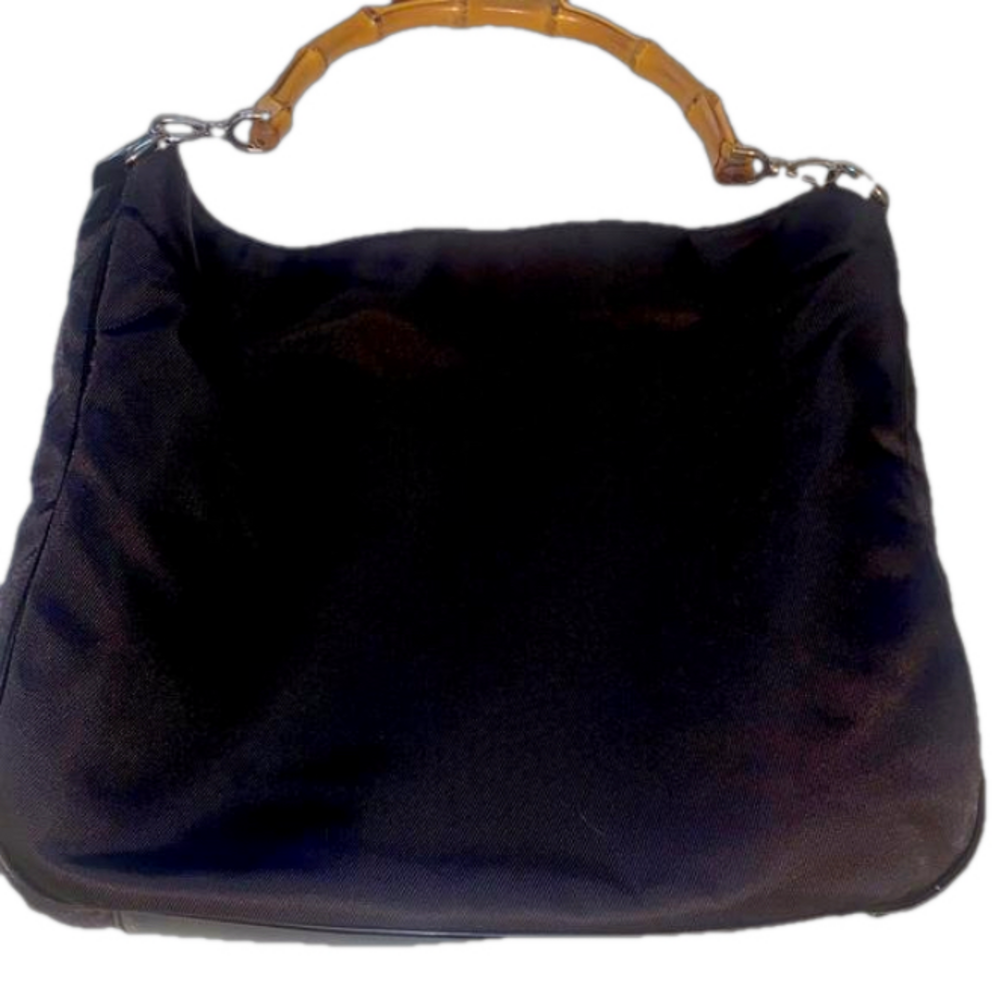 Gucci with Bamboo handle nylon and leather